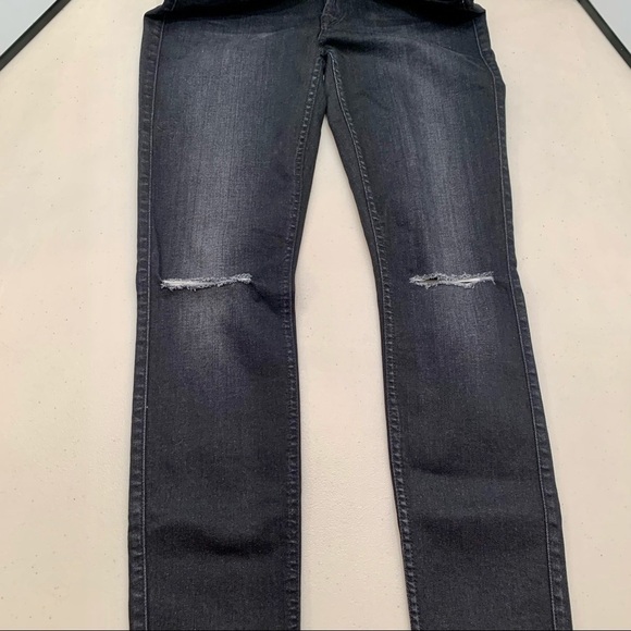 7 For All Mankind Jeans Adult 27 Black Denim Distressed The Skinny Women’s - Picture 4 of 10